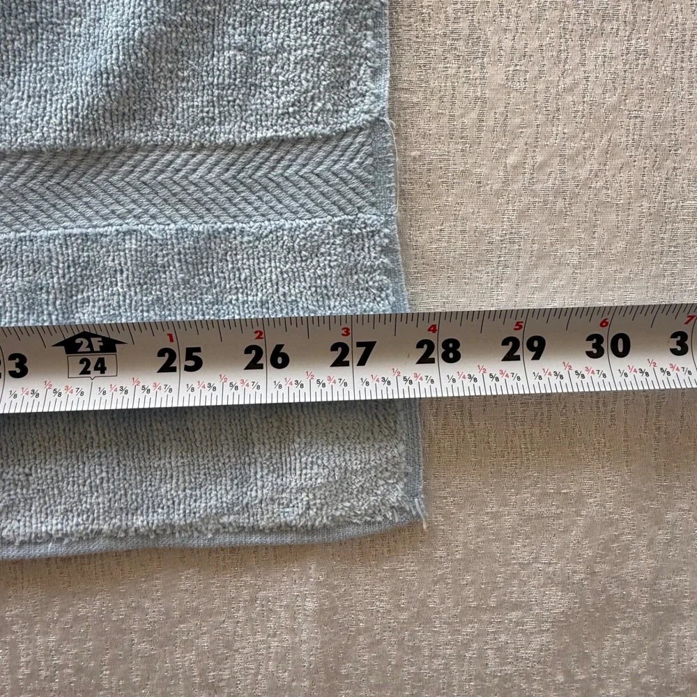 2pc Vintage Sears Superplush Bath Towels Blue Set Lot 2 USA Heavy Cotton Retro‎